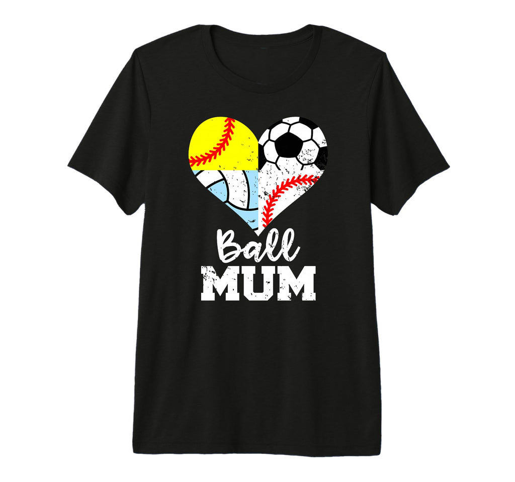 Ball Mum Funny Soccer Baseball T-Shirt - Fun Novelty Design for Adults