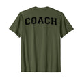 Coach Sports Trainer Black Back T-Shirt - Casual Everyday Wear for Adults