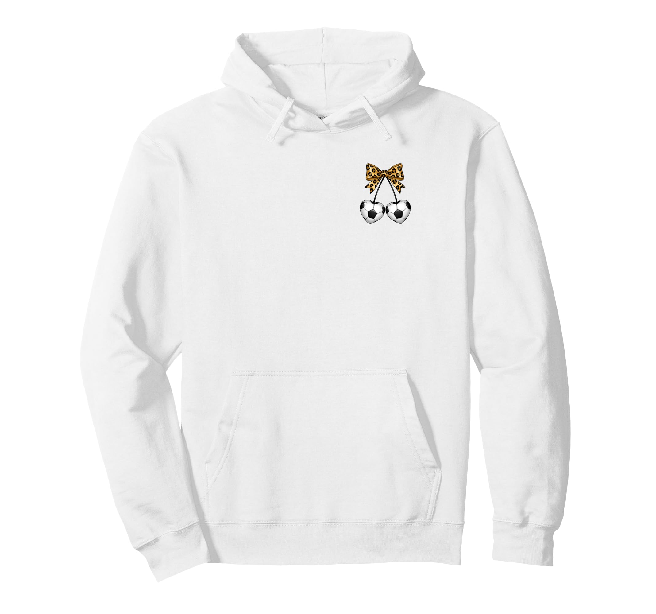 Soccer Cherry Soccer Coquette Leopard Hoodie - Trendy Graphic Men Women