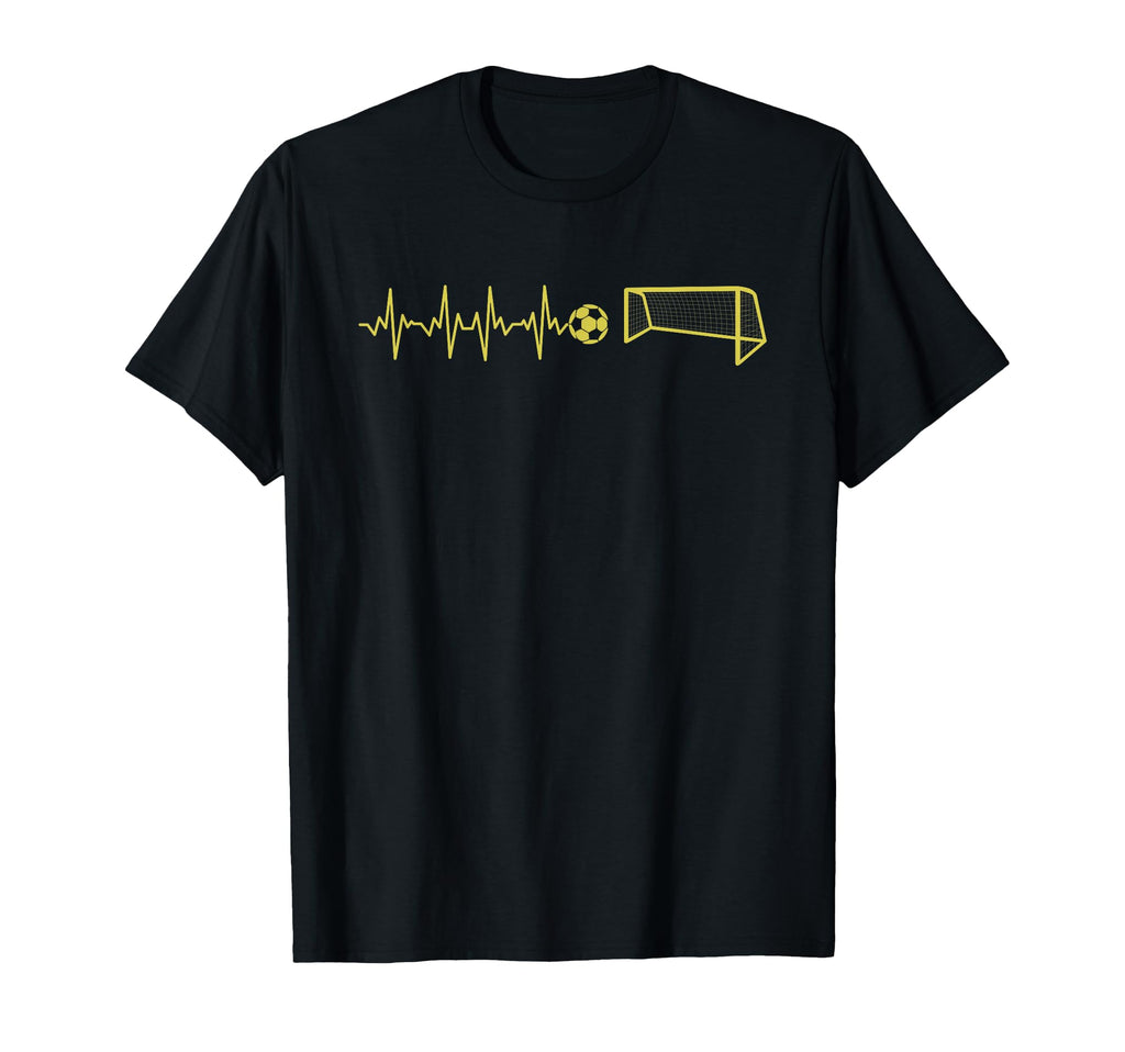Funny Soccer Heartbeat Ecg Football T-Shirt - Novelty Apparel for Adults
