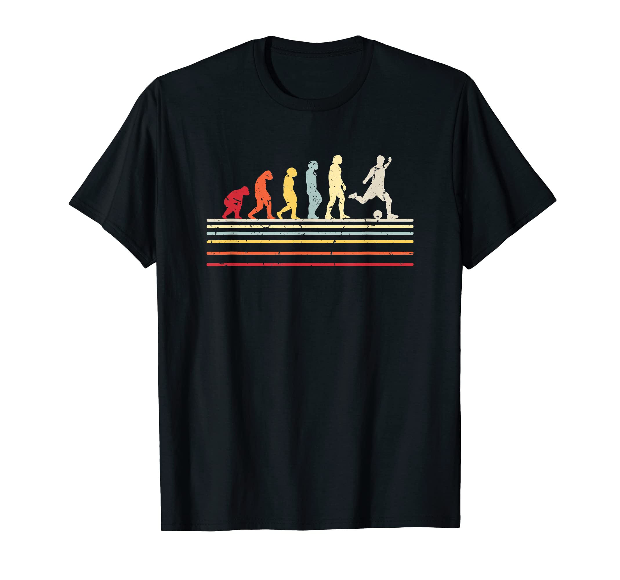 Funny Evolution Soccer T-Shirt - Fun Novelty Design for Adults