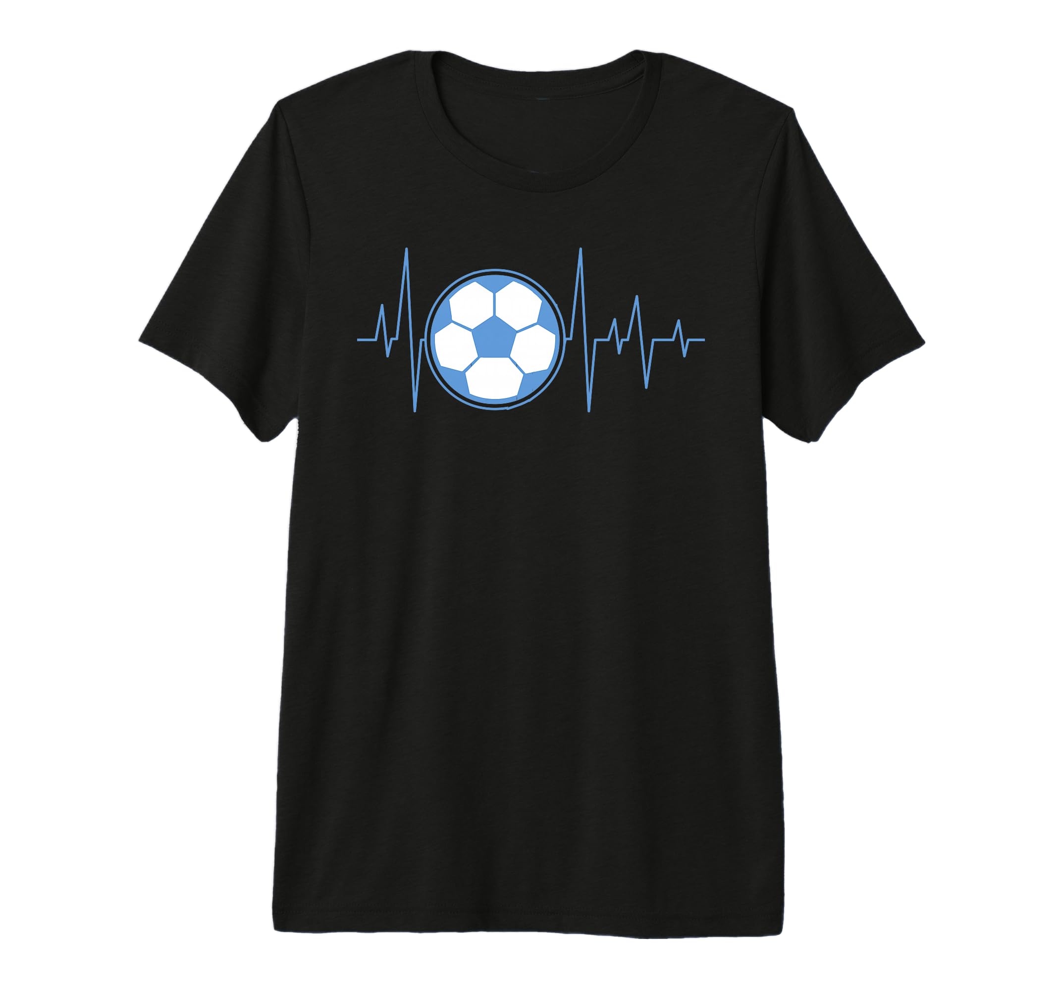 Funny Football Heartbeat Ekg Pulse Soccer T-Shirt - Graphic Print Unisex