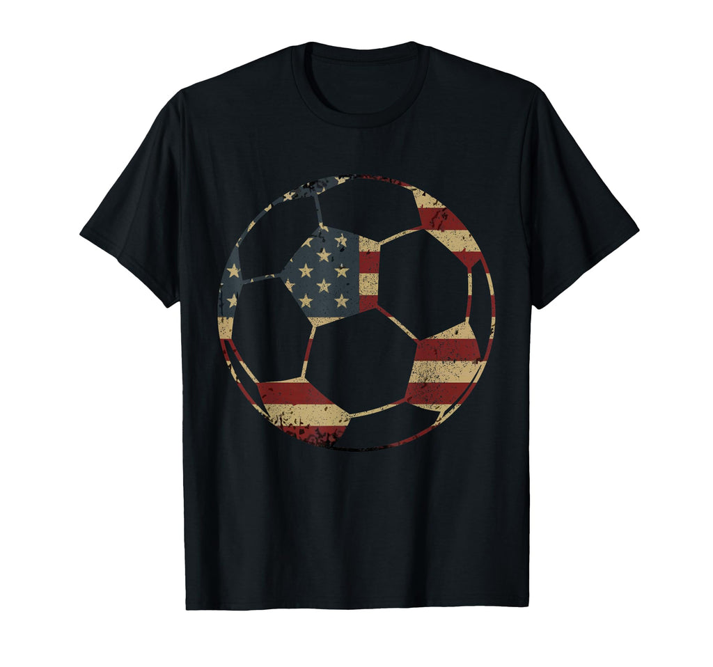 Soccer American Flag Patriotic T-Shirt - Trendy Graphic for Adults
