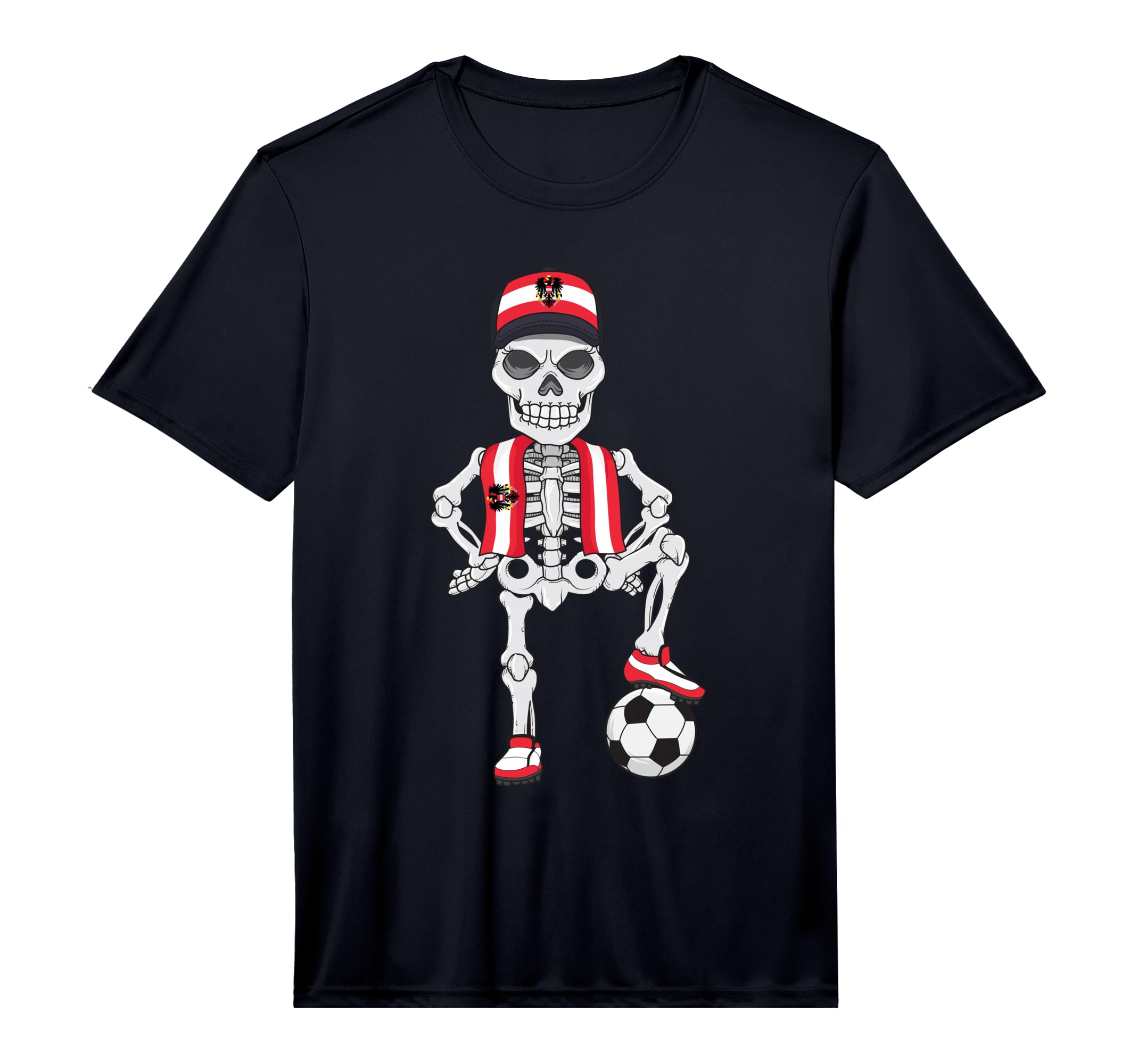 Austria Soccer Skeleton Fan Team Gift T-Shirt - Trendy Graphic Unisex