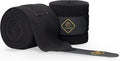 Kavallerie Elastic Fleece Bandages for Horses, Non- Slip and Snug fit Breathable Material for Injury Protection and Superior Legs Support, Stocking up Solution - Black - (2 Units Per Pack)