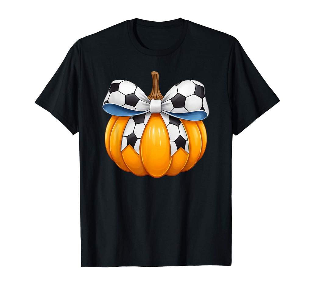 Coquette Bow Pumpkin Soccer Or T-Shirt - Novelty Apparel Men Women