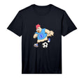 Cartoon Chicken Playing Soccer T-Shirt - Casual Everyday Wear Unisex