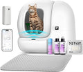 PETKIT PuraMax 2 Automatic Self Cleaning Litter Box, Anti-Leakage Multi-Cat Compatible Smart Cats Litter Box, Safety Sensors App Control Include Triple Odor Removal Litter Mat Trash Bags