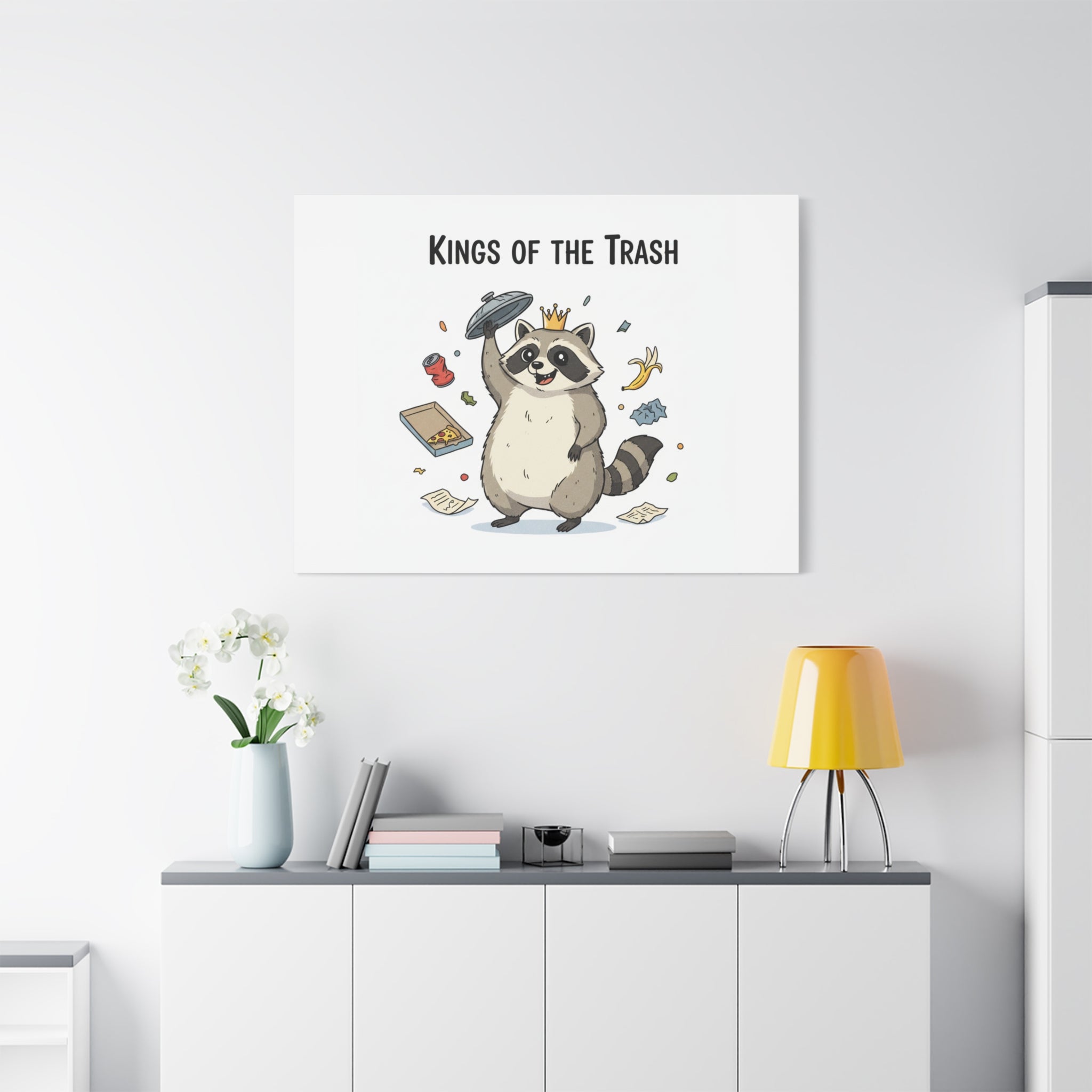 Kings of the Trash Canvas, Raccoon Doodle | Trash Panda, Goofy Critter Art