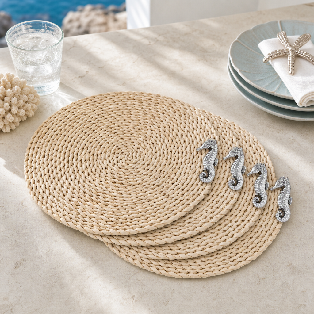 Sea Horse Twisted Seagrass Placemats - set of 4