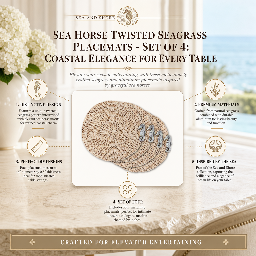 Sea Horse Twisted Seagrass Placemats - set of 4