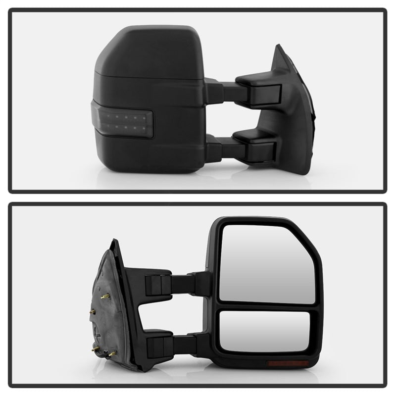 SPYDER xTune 08-15 Ford Super Duty LED Telescoping Manual Mirrors - Smk (Pair) (MIR-FDSD08S-G4-MA-RSM-SET) 9943119