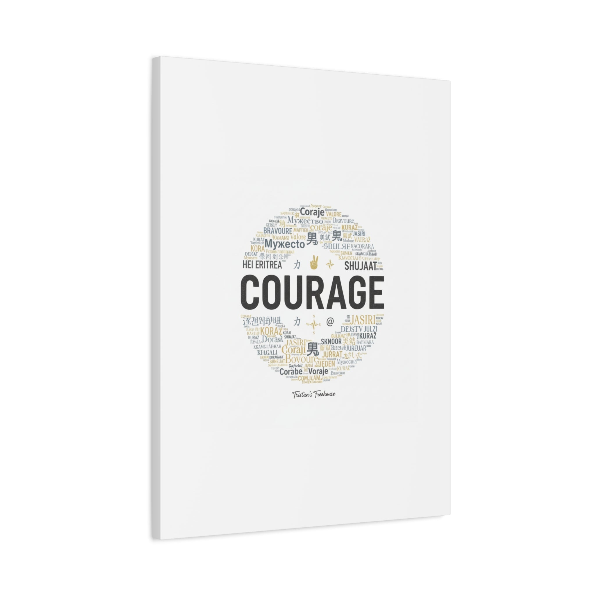Courage Word Cloud Canvas | Fresh-Start Minimalism art print