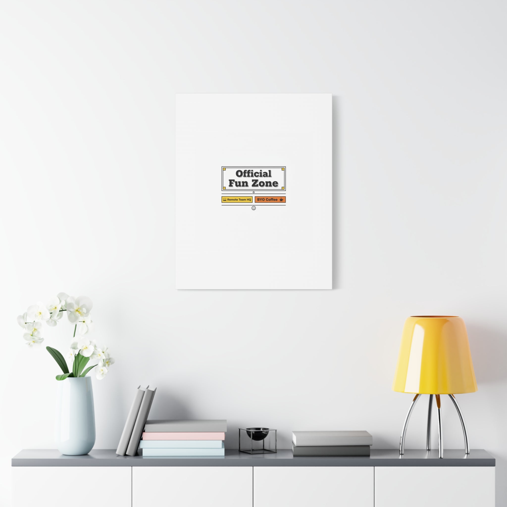 Official Fun Zone Canvas, Office Sign Parody, Workplace Humor, Notice Label