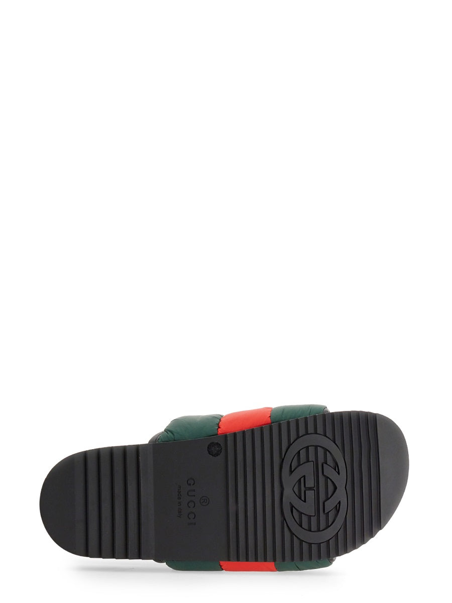 GUCCI Slider Sandal with Web Ribbon - 3 cm Sole Height
