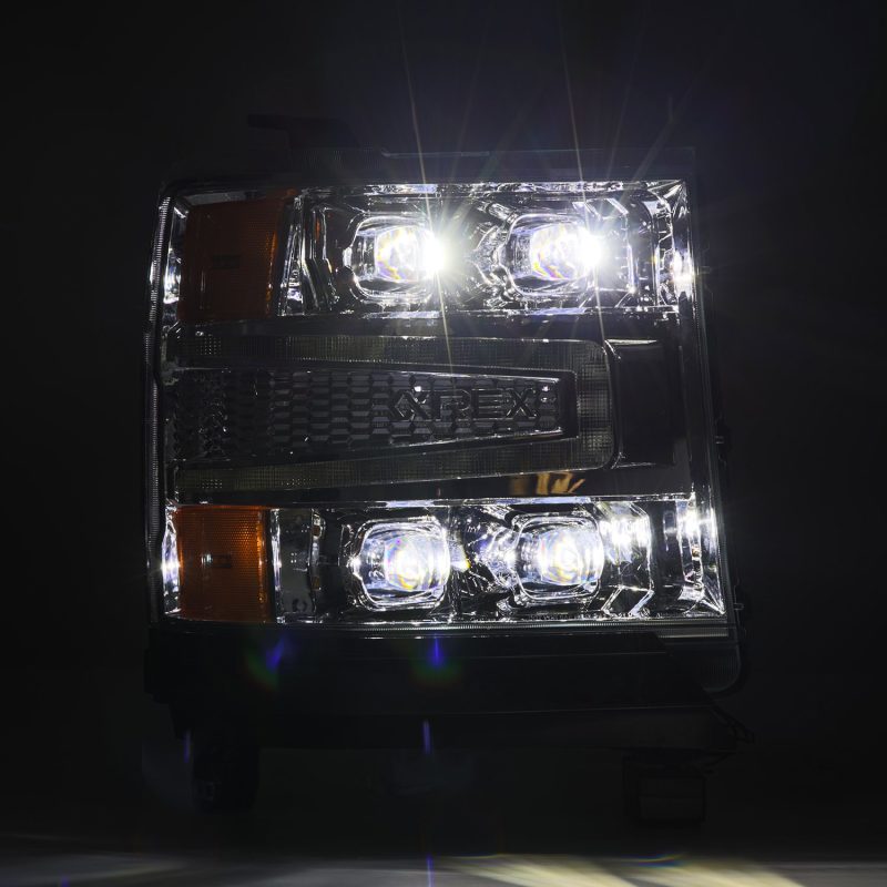AlphaRex 16-18 Chevy 1500HD NOVA-Series LED Proj Headlights Chrm w/Actv Lgt/SeqSig & DRL(Req 810023) 880238 *Discontinued