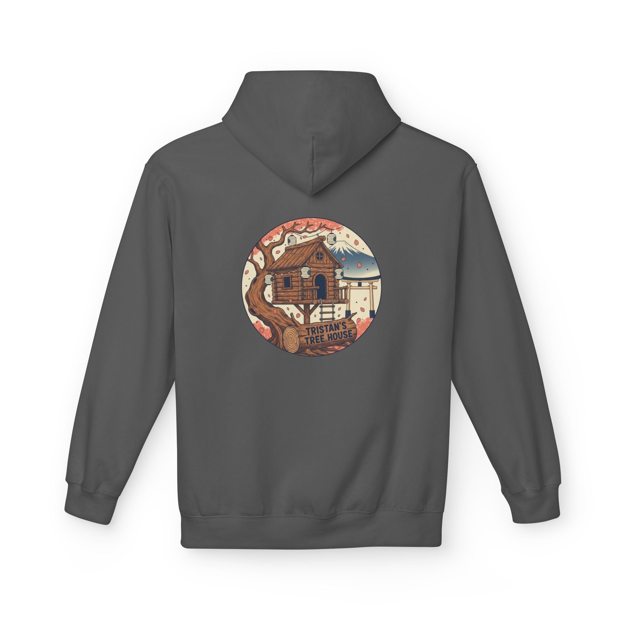 Hoodie — “Love is a Universal Language” Cozy Retro Cabin Graphic Hoodie