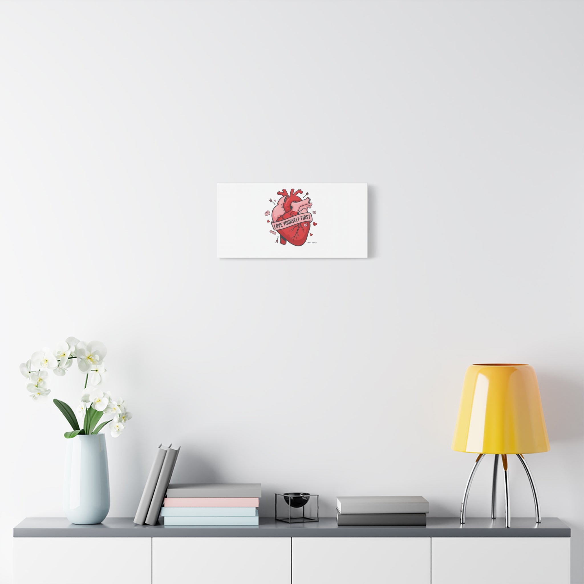 Love Yourself First Canvas, Hearts-with-a-Twist, Anti-Valentine Art