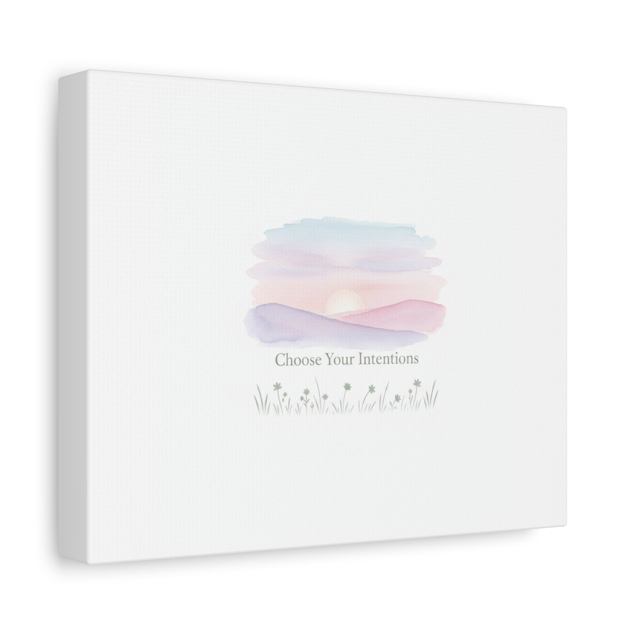 Choose Your Intentions Canvas, soft wellness poster, pastel gradient mindfulness art