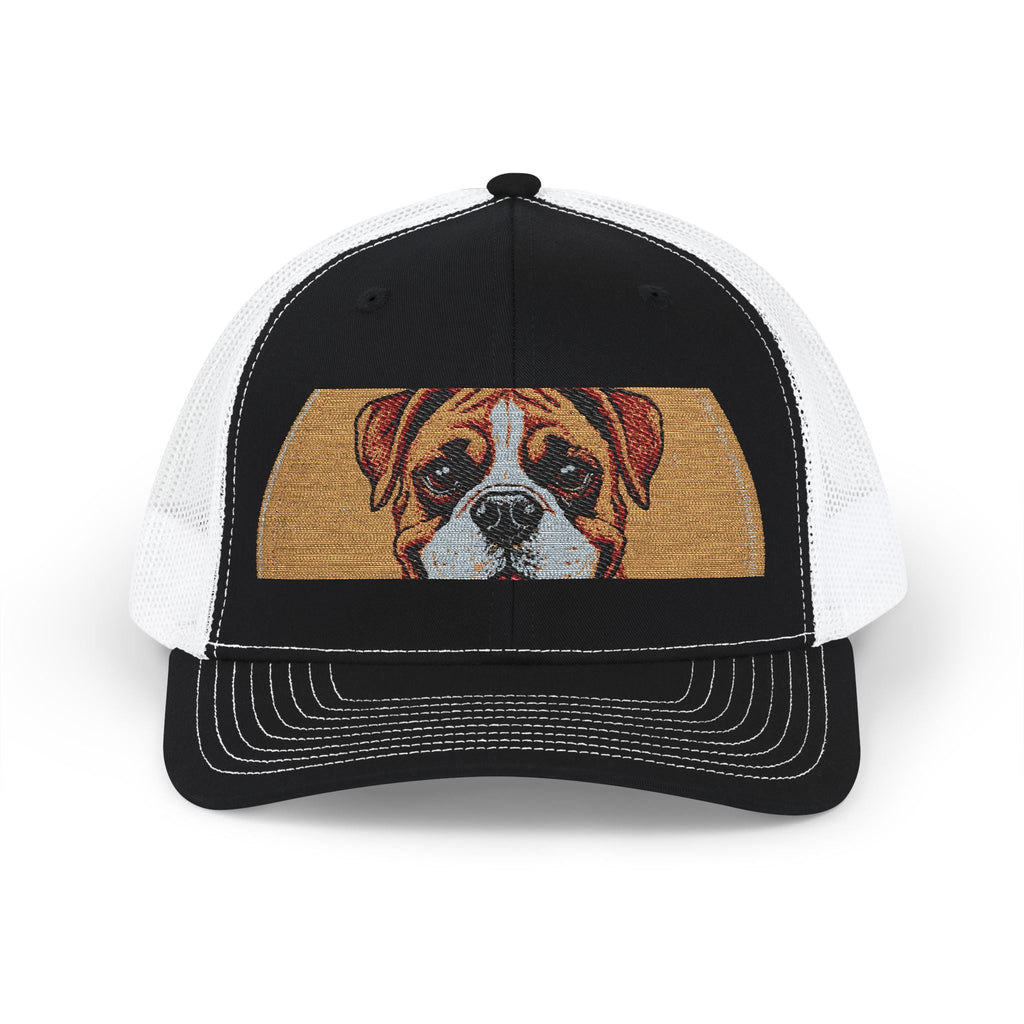 Embroidered Bulldog Trucker Cap – Snapback Mesh Hat