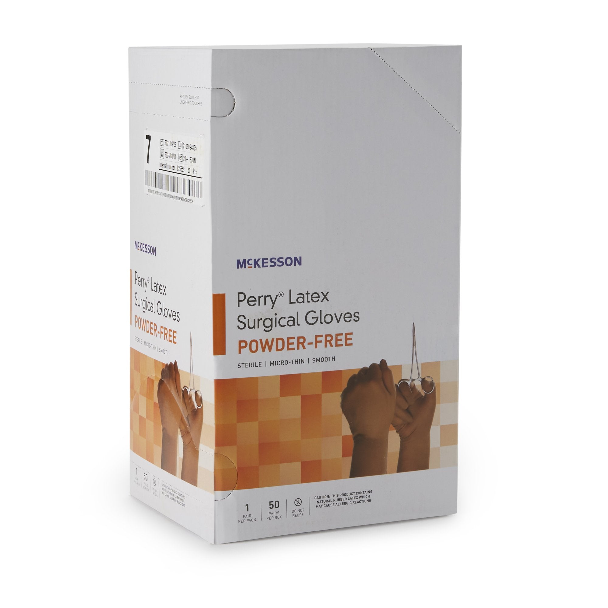McKesson Perry® Latex Surgical Glove, Size 7, Brown 20-1370N