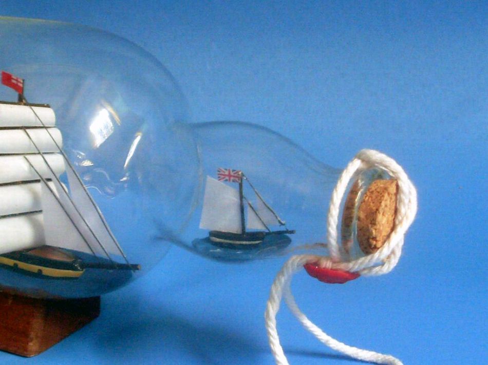 Master And Commander HMS Surprise Model Ship in a Glass Bottle 11""