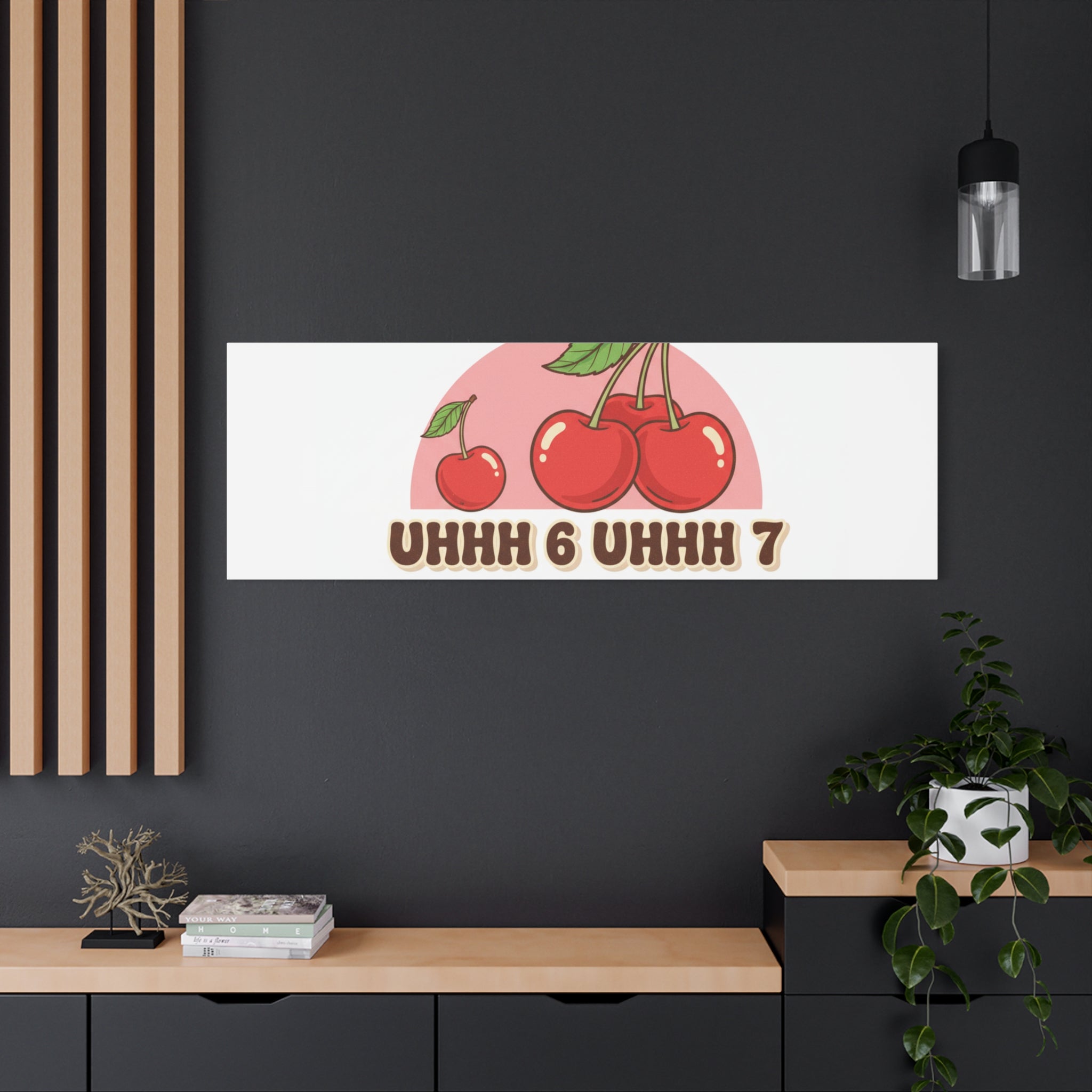 Six Severn Cherry Retro Graphic Canvas | kawaii fruit print, vintage cherry design