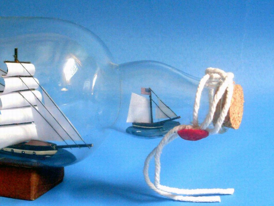 USS Constitution Model Ship in a Glass Bottle 11""