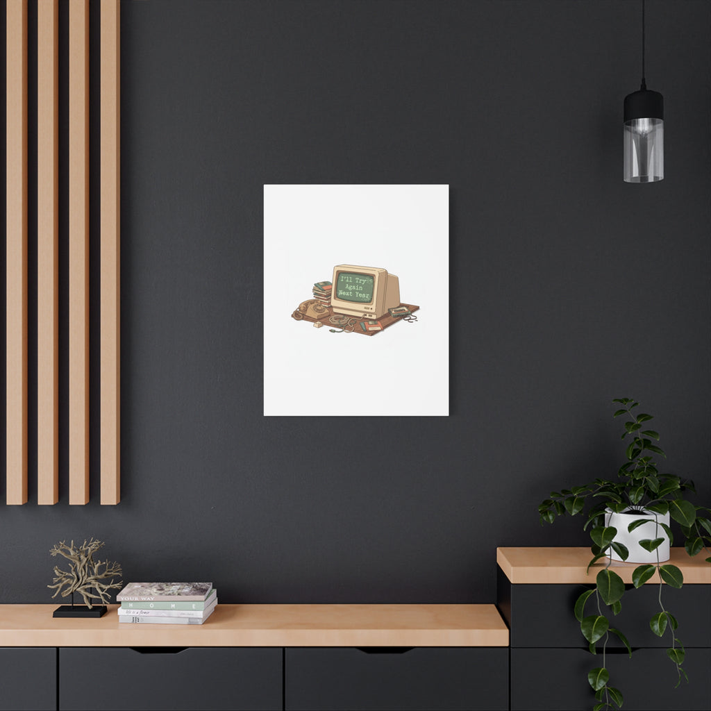 I’ll Try Again Next Year Canvas | Resolution Joke, January Burnout Poster