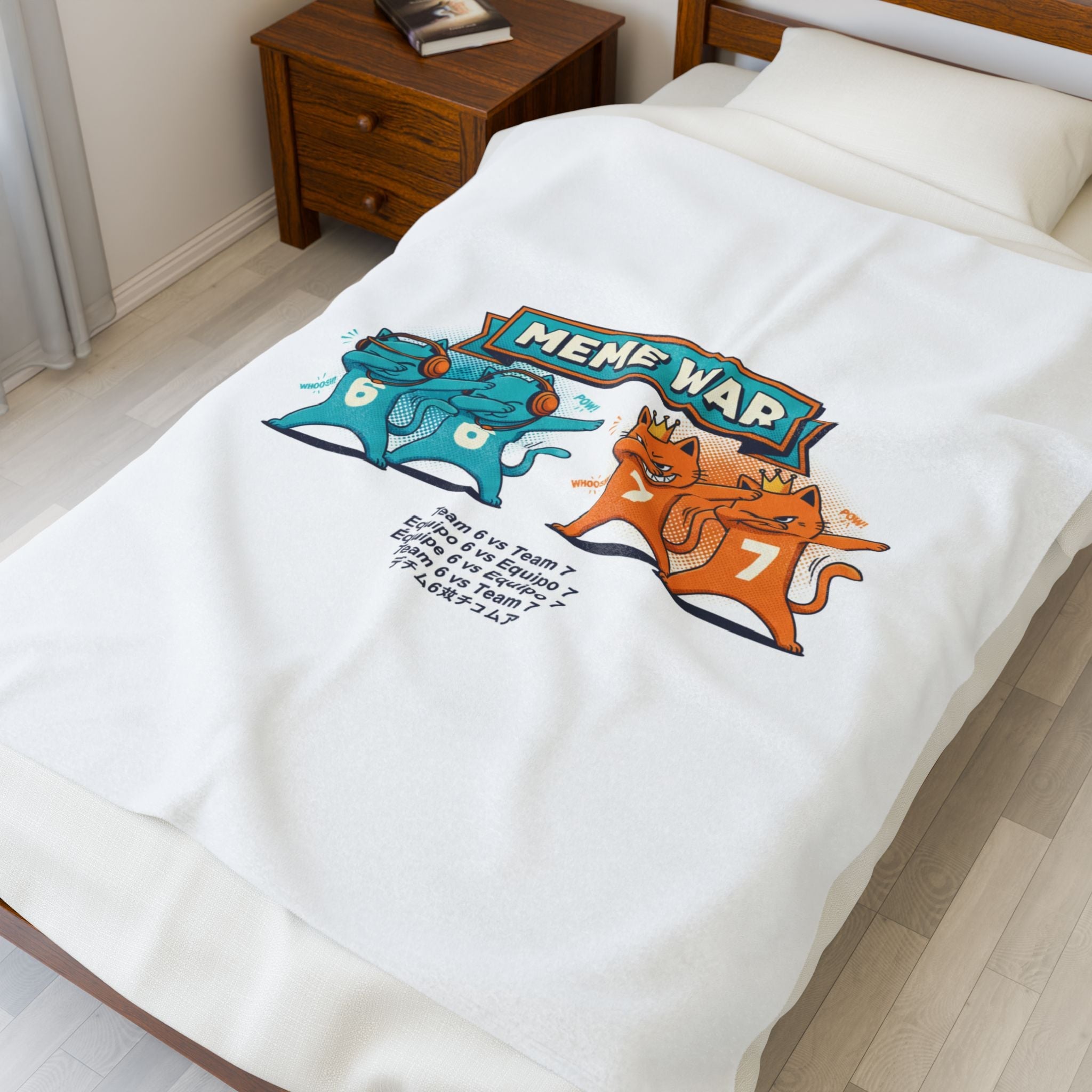 Meme War: Six vs. Seven Plush Blanket