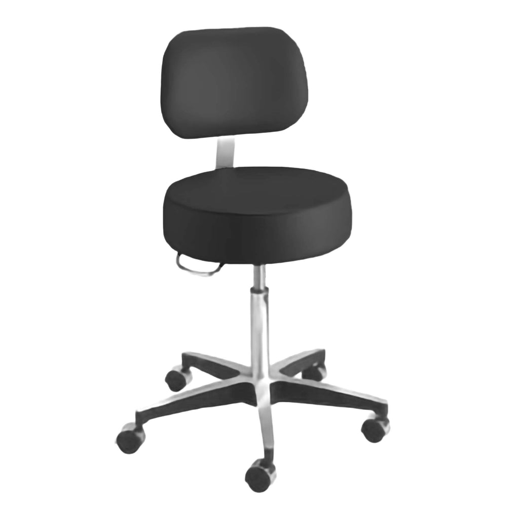 McKesson Pneumatic Exam Stool, Black, with Backrest 81-11001BUS393