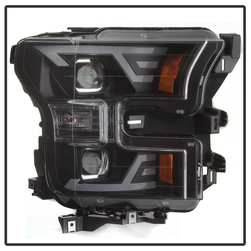 SPYDER xTune 15-17 Ford F-150 DRL LED Light Bar Projector Headlights - Black (PRO-JH-FF15015-LB-BK) 9042935