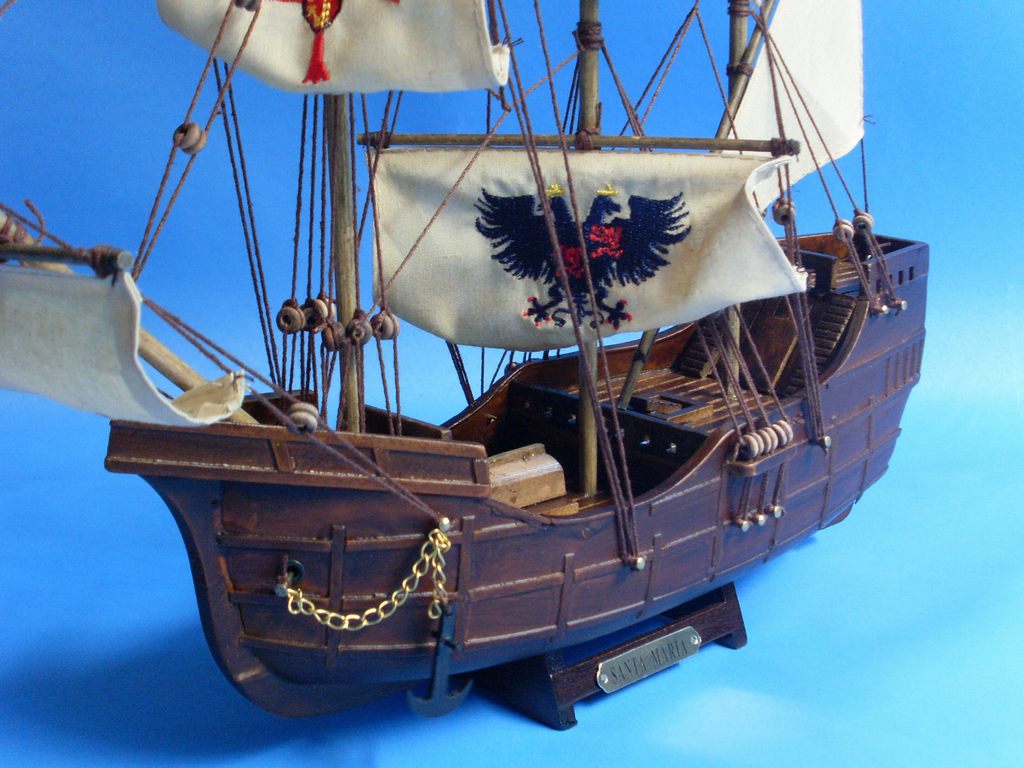 Wooden Santa Maria Limited Tall Model Ship 14""