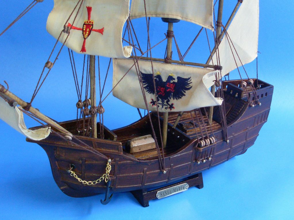 Wooden Santa Maria, Nina & Pinta Model Ship Set