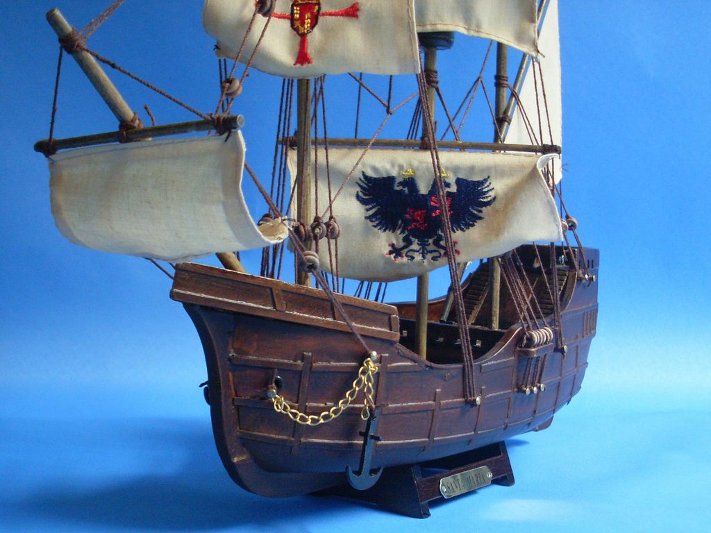 Wooden Santa Maria, Nina & Pinta Model Ship Set