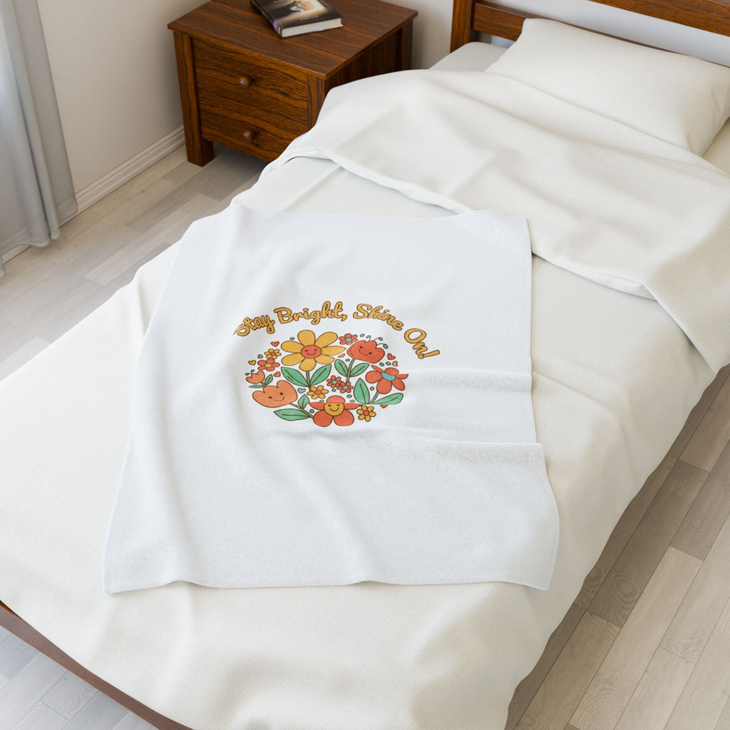 Stay Bright Shine On Velveteen Plush Blanket | Hopecore, Radical Optimism