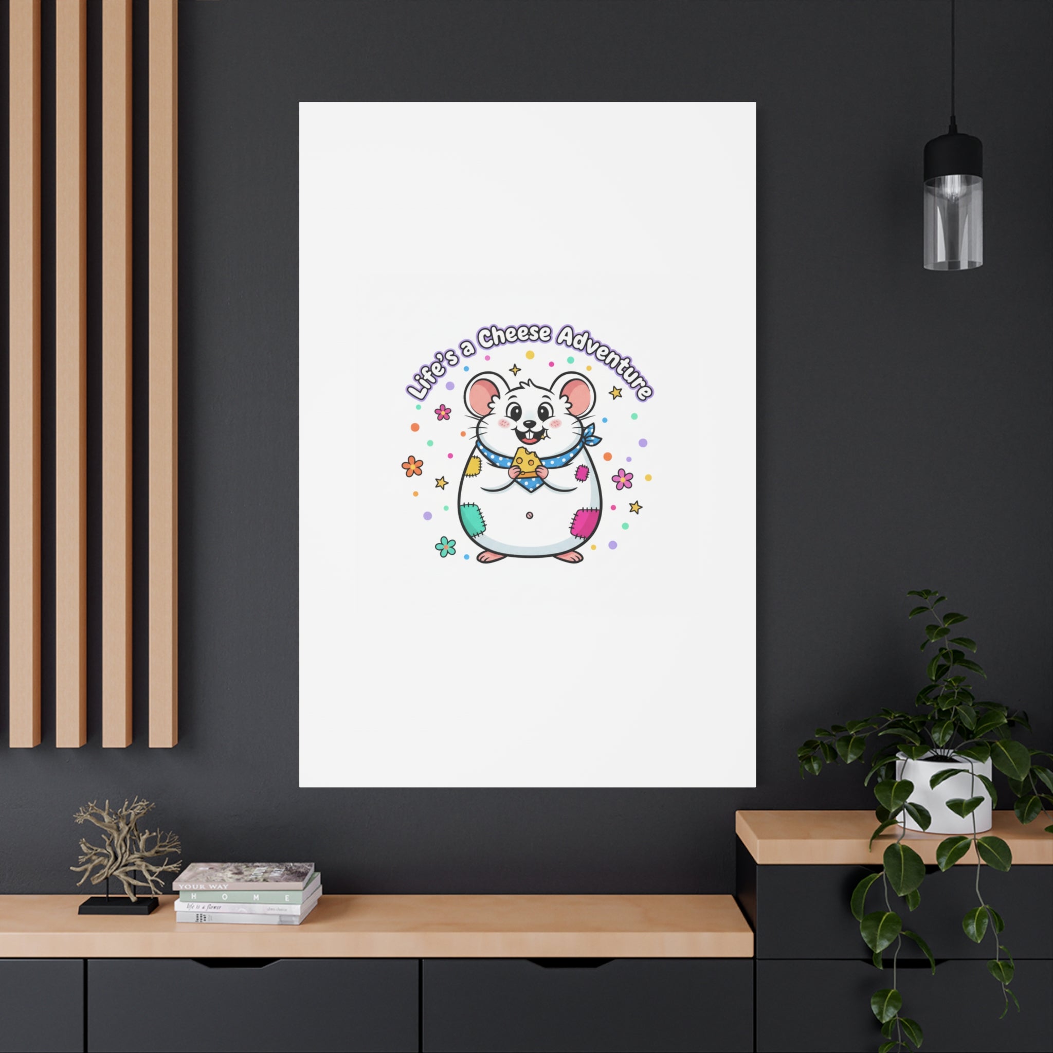 Life's a Cheese Adventure Canvas | Rodent-Core rat art print
