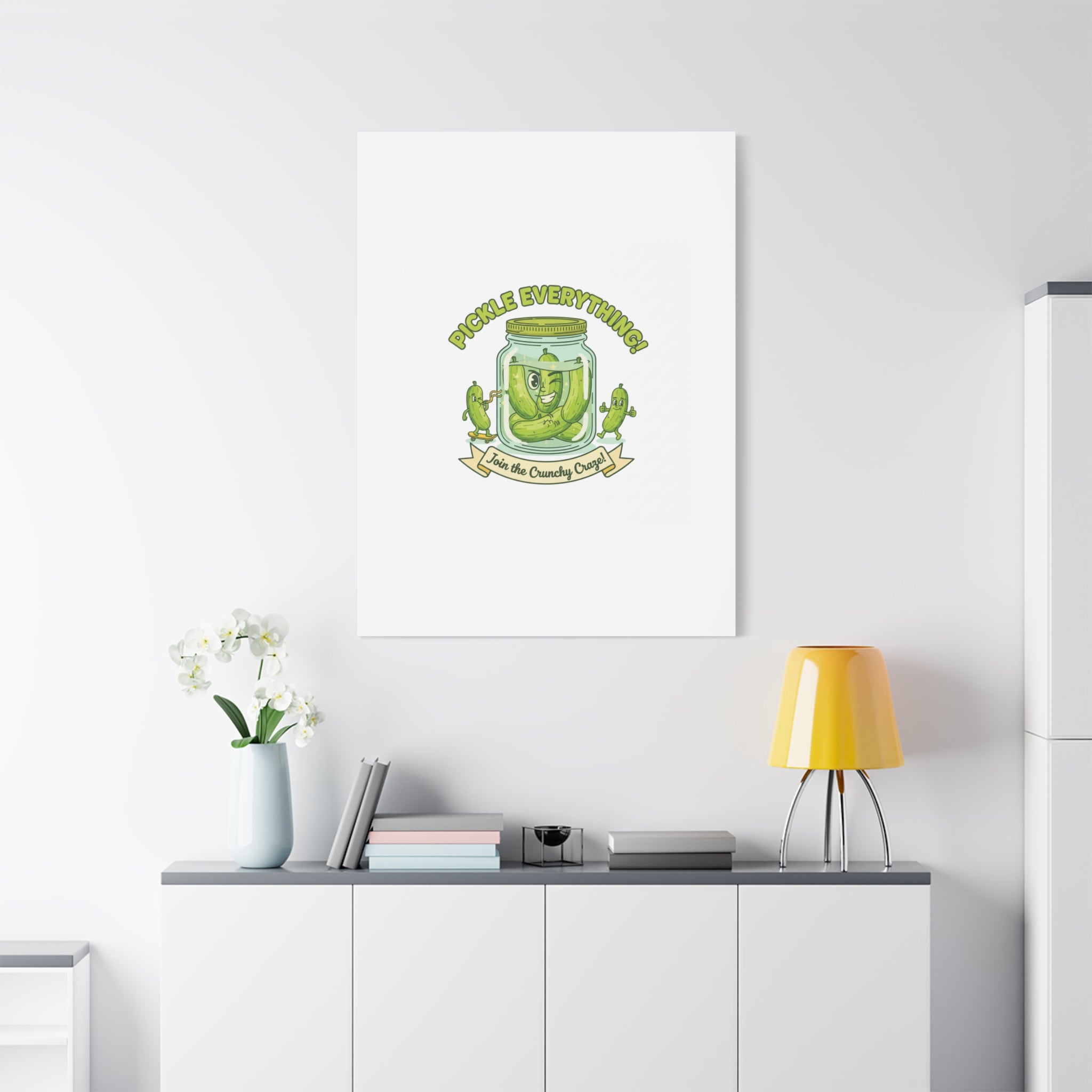 Pickle Everything! Matte Canvas | Brine Design, Pickle Lover Art