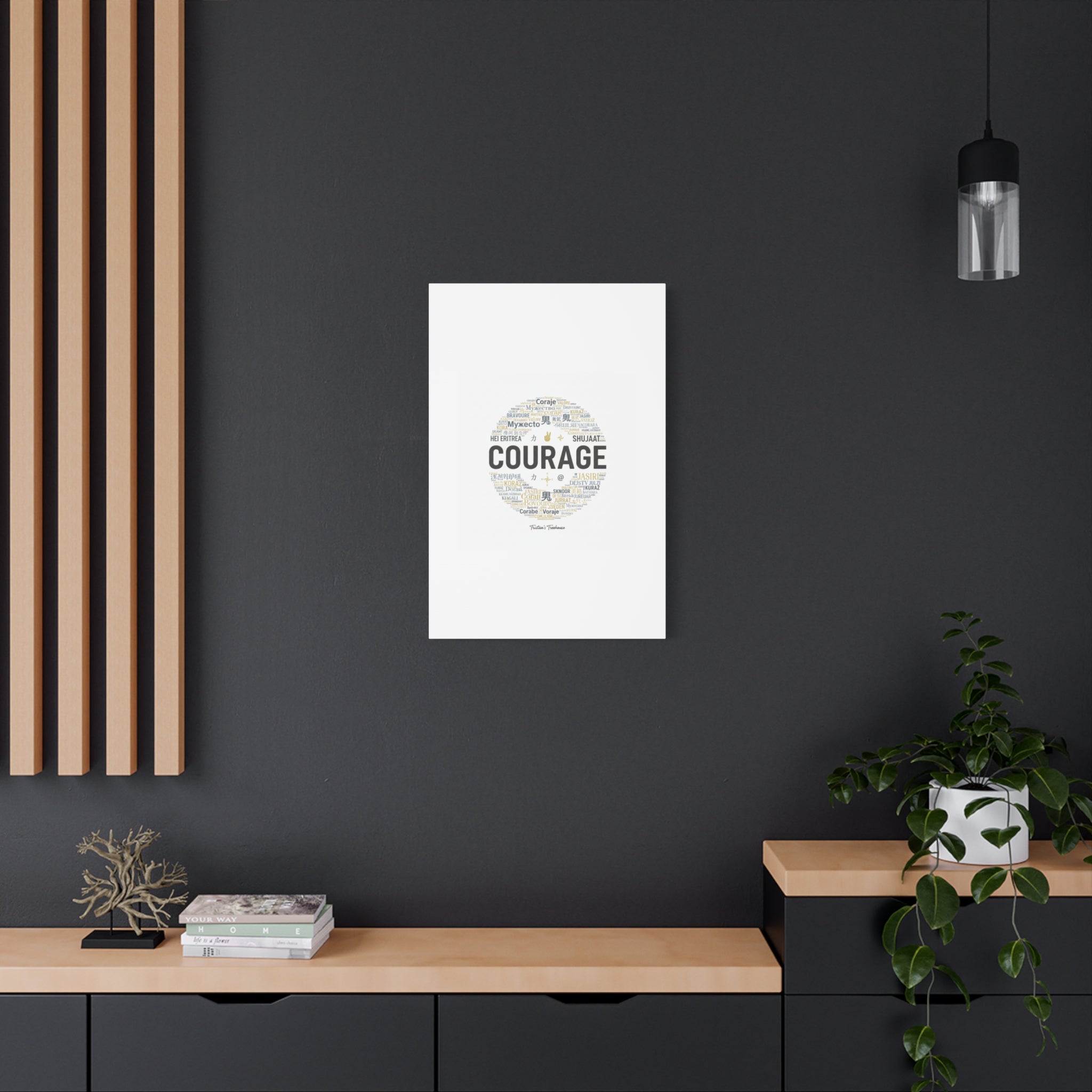 Courage Word Cloud Canvas | Fresh-Start Minimalism art print