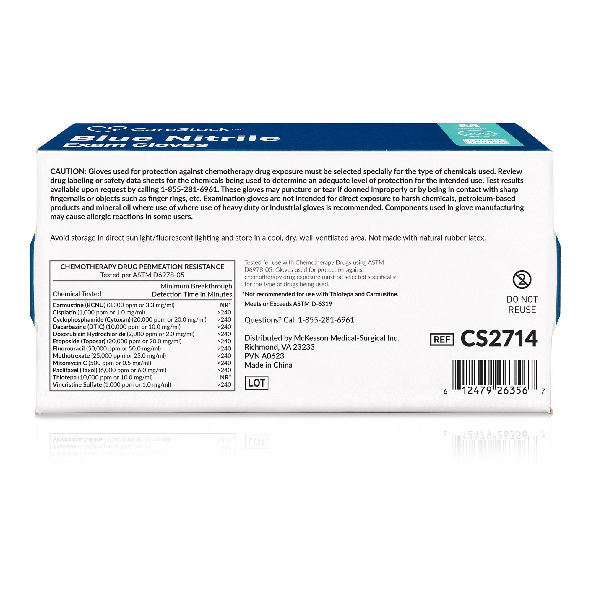 CareStock™ Nitrile Exam Glove, Medium, Blue CS2714