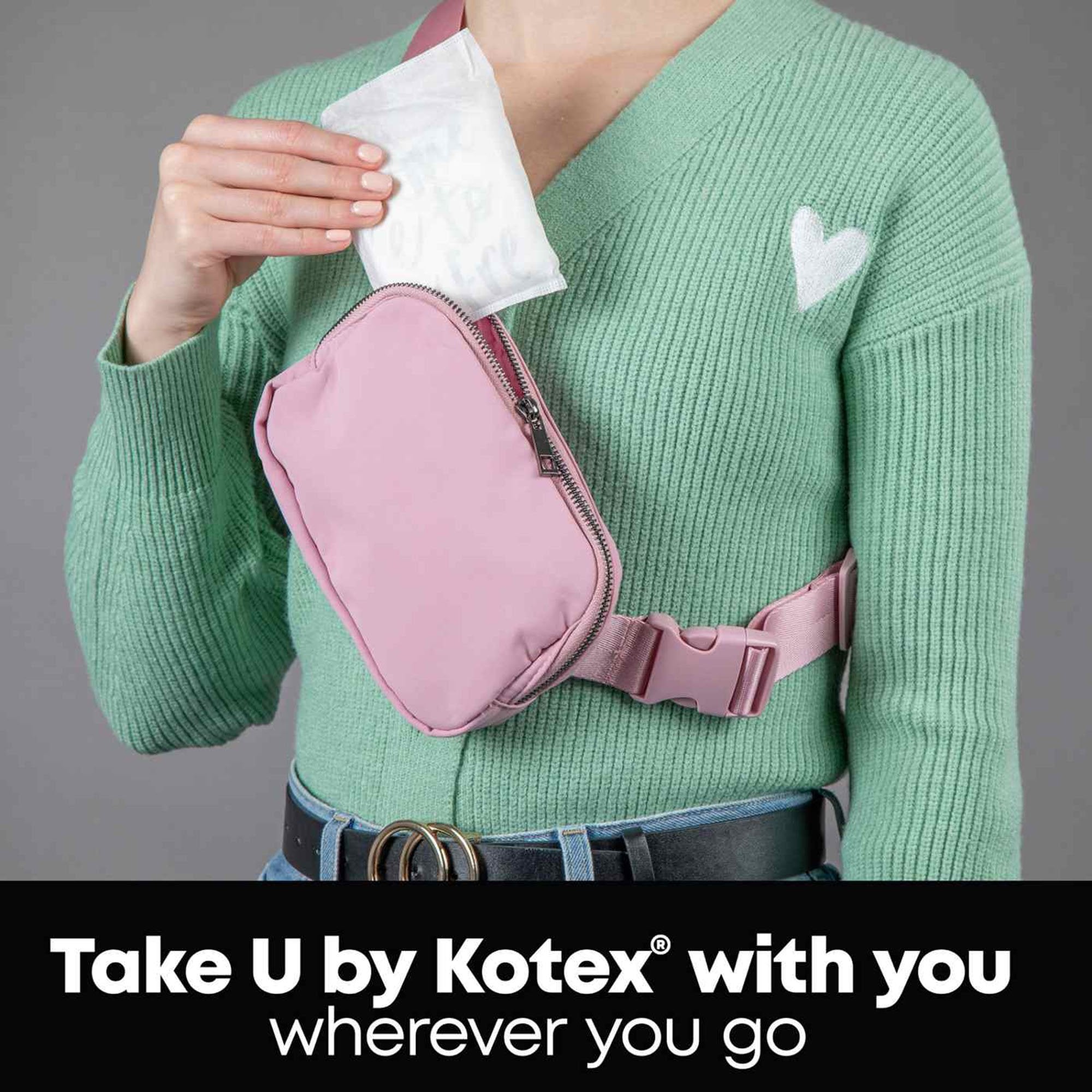 U by Kotex® Balance Ultra Thin Charcoal Pads with Wings, Regular 54898