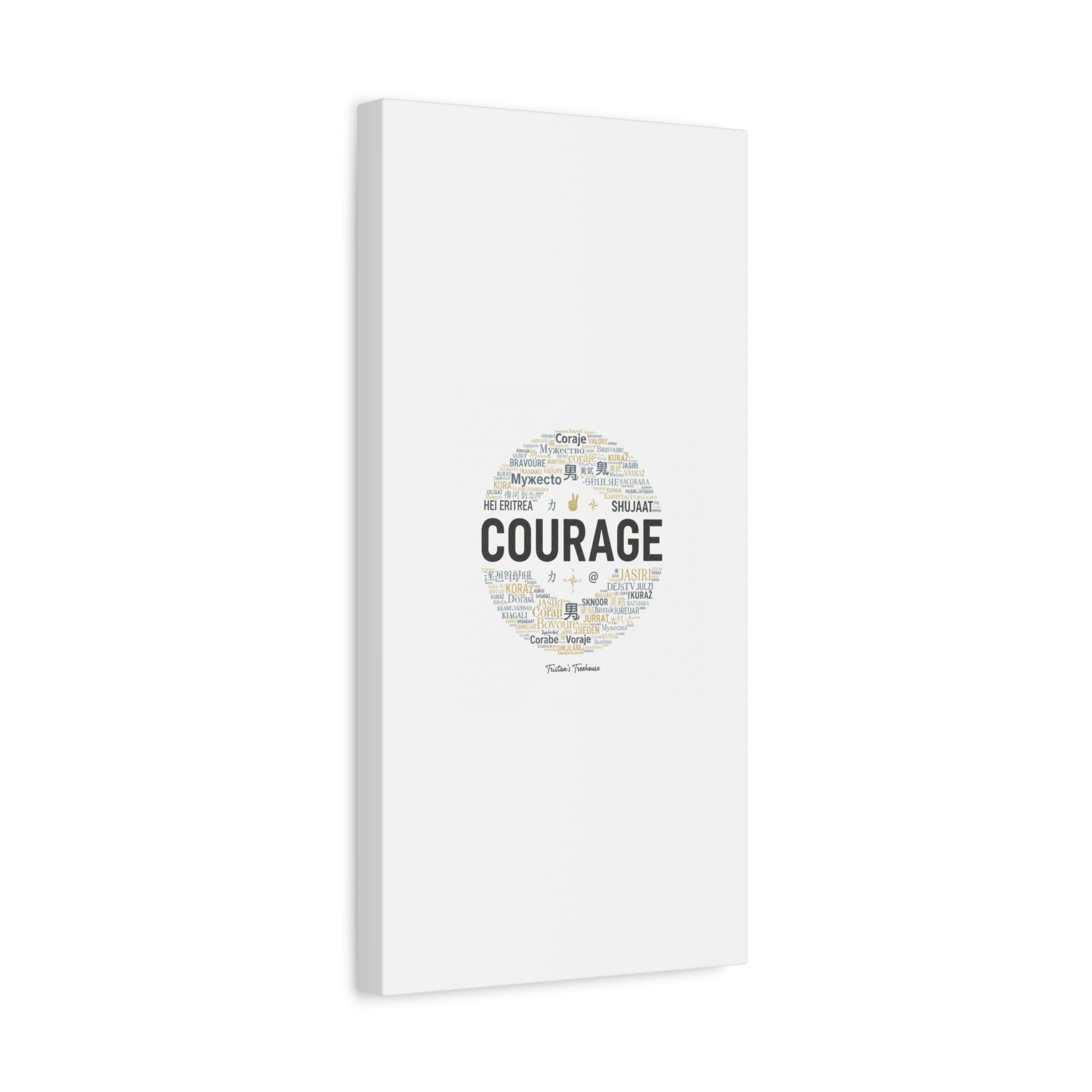Courage Word Cloud Canvas | Fresh-Start Minimalism art print