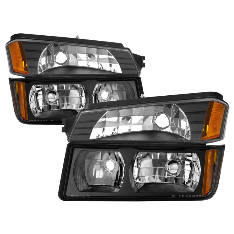 SPYDER xTune 02-06 Chevy Avalanche w/Cladding OEM Bumper Light & Headlights - (BLACK) (HD-JH-CAVA02-SET-BK) 9040641