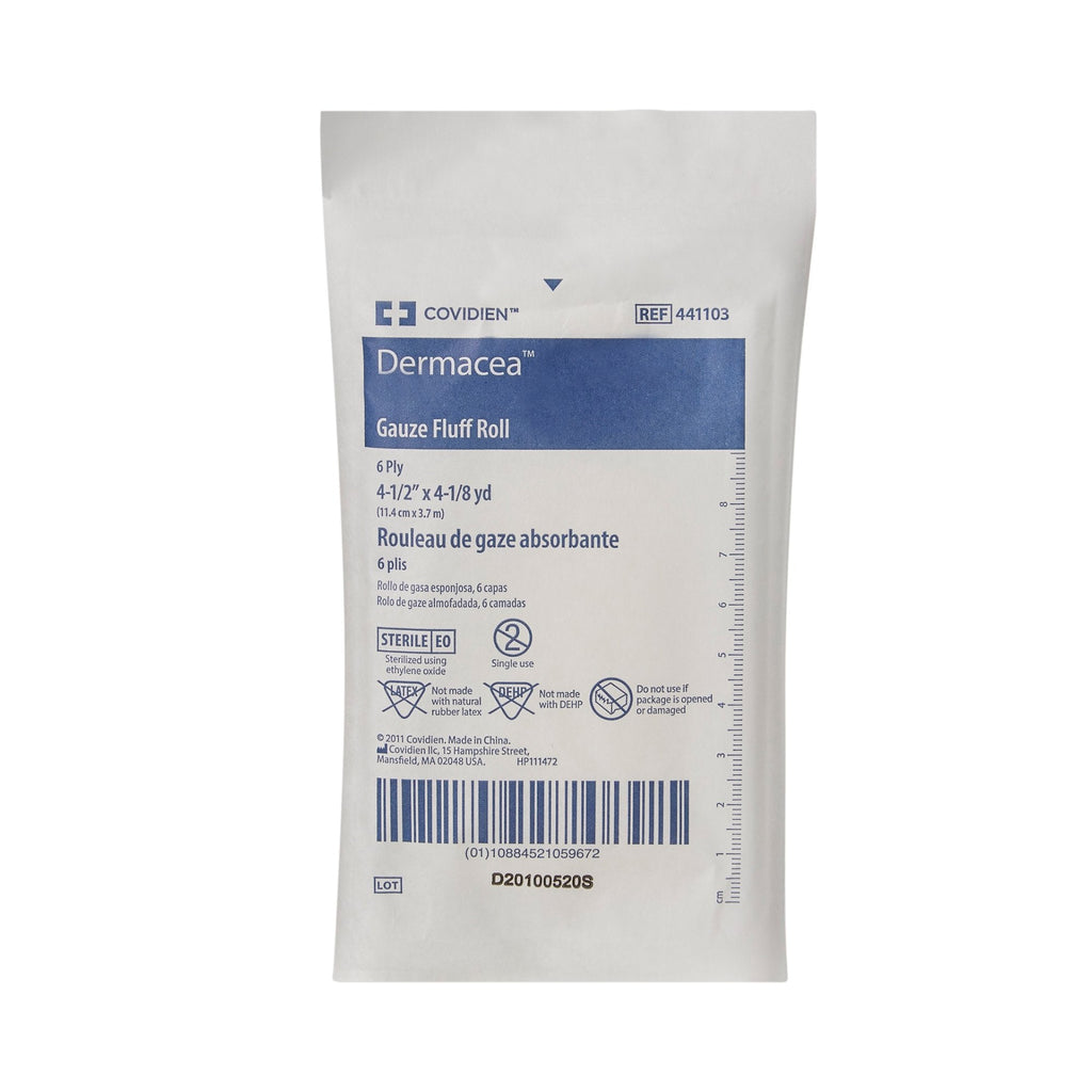 Dermacea™ Sterile Fluff Bandage Roll, 4-1/2 Inch x 4-1/10 Yard, 6-Ply 441103