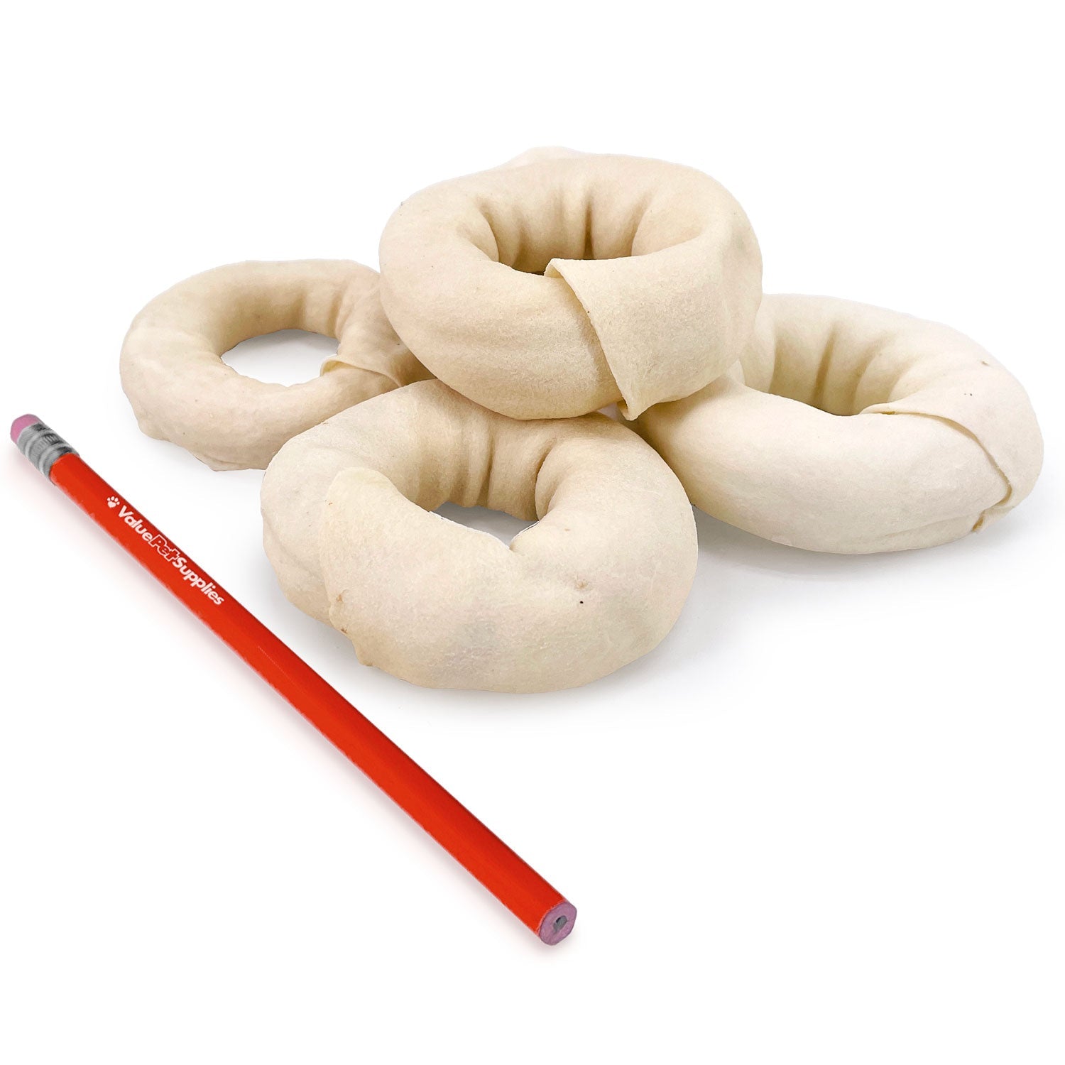 ValueBull USA Beef Rawhide Donut Rings, Premium Thick Cut, 10 Count