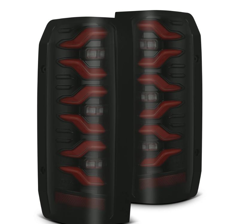 AlphaRex 87-96 Ford Bronco/F-150 Luxx-Series LED Tail Lights - Black Red 658007 *Discontinued