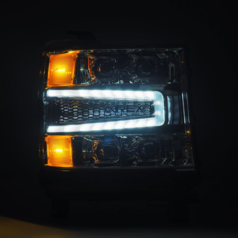 AlphaRex 16-18 Chevy 1500HD NOVA-Series LED Proj Headlights Chrm w/Actv Lgt/SeqSig & DRL(Req 810023) 880238 *Discontinued