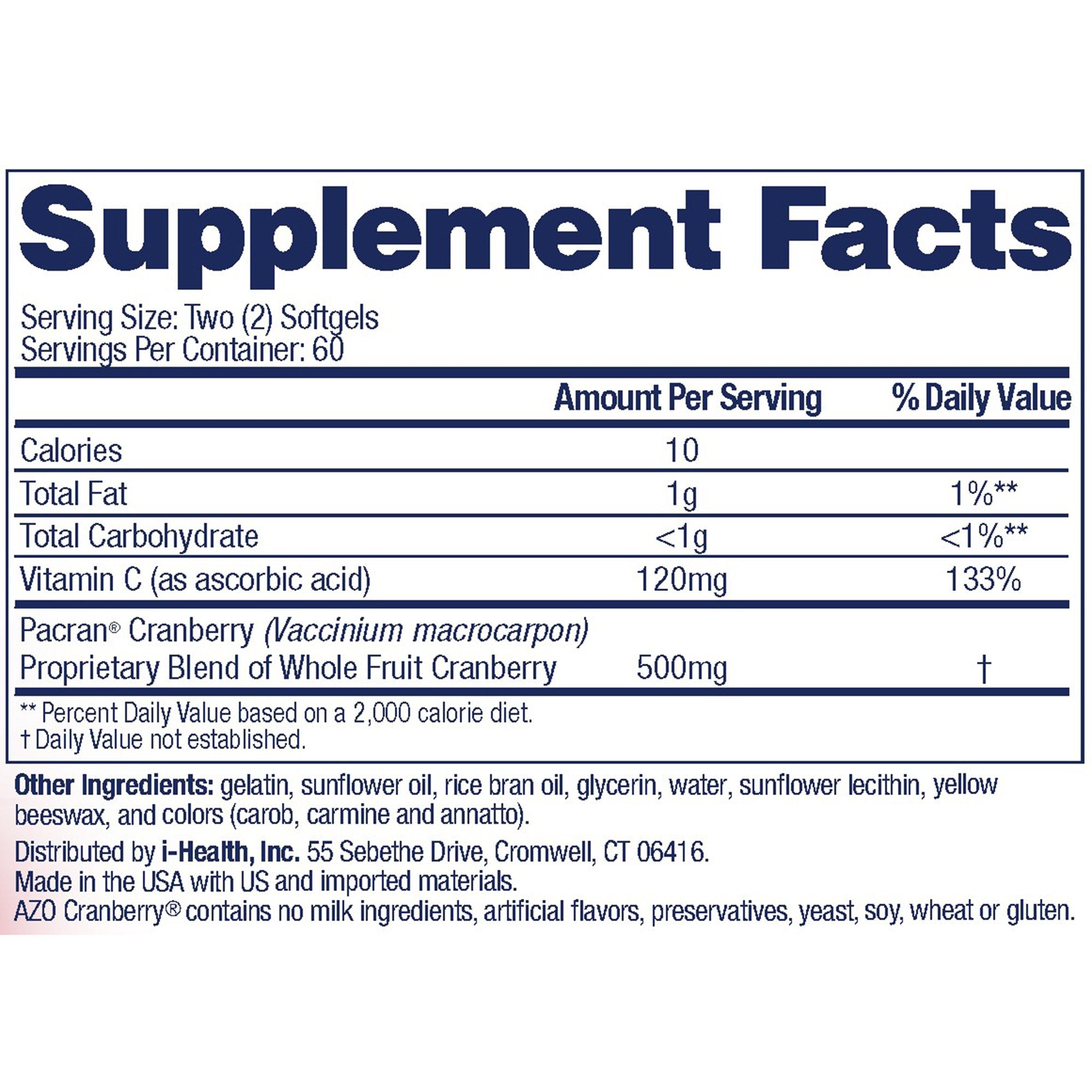 Urinary Tract Health Dietary Supplement AZO® Softgel 120 per Bottle 787651760230