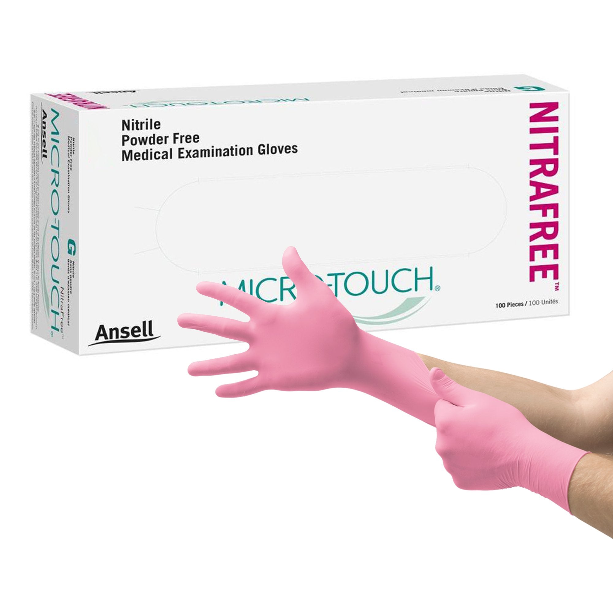Micro-Touch® NitraFree™ Nitrile Exam Glove, Medium, Pink 6034512