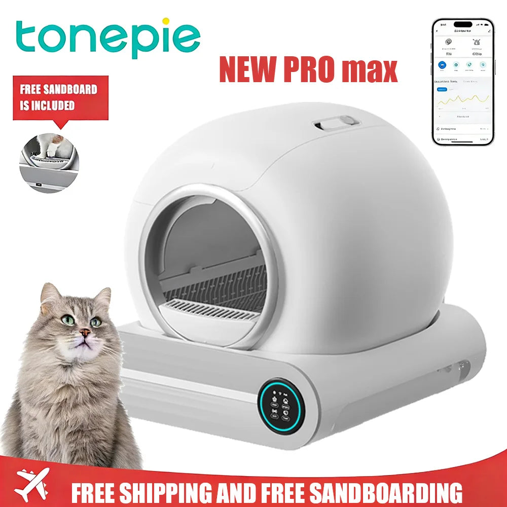 65L Automatic Self - Cleaning Enclosed Cat Litter Box with App Control & Ionic Deodorizer - PhishStones Products